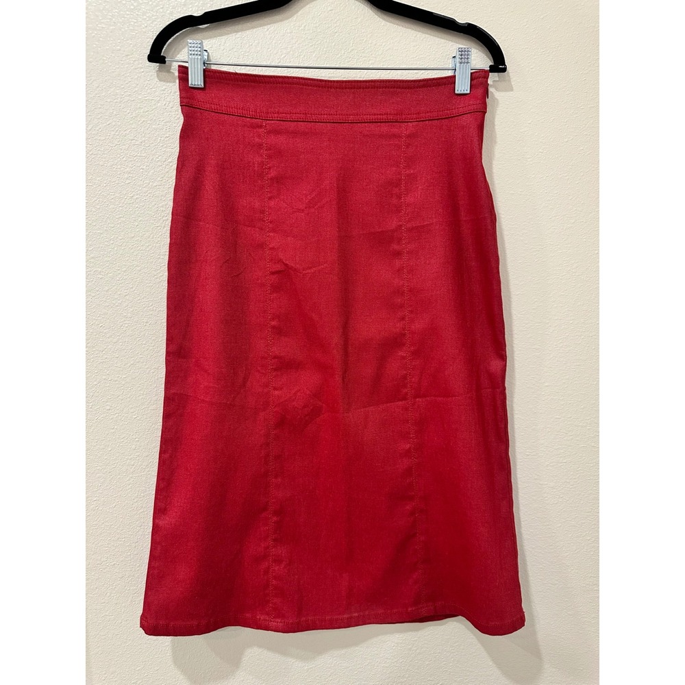XOXO Jeans Vintage Red Pencil Skirt High Waisted Panel Size 5/6 Made in USA